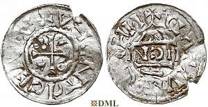 Обол, Германия, Бавария, Heinrich II (1002-1024), м.д. Nabburg, монетарий HCN, Hahn 1976, 75a2