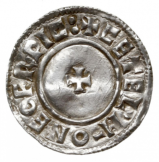 Денарий, Англия, Æthelred II (978-1016), м.д. York, монетарий Cetel, North 777