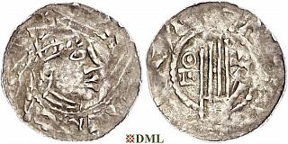 Денарий, Германия, Швабия, Heinrich II (1002-1024), м.д. Esslingen, Dbg. 951