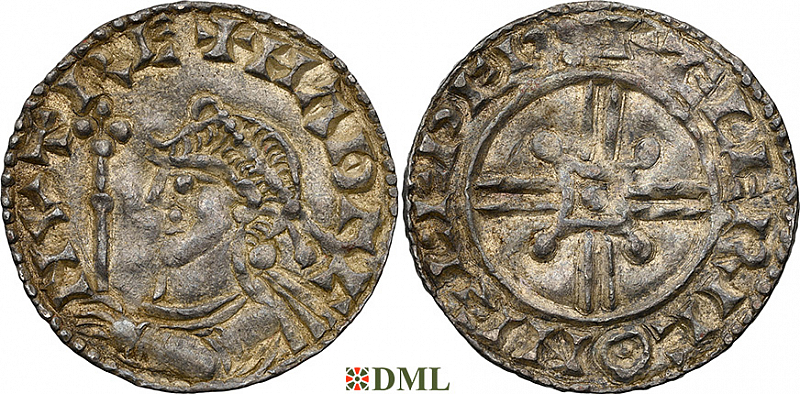 Денарий, Англия, Harthaknut (1035-1042), м.д. Gloucester, монетарий Æleric, North 811