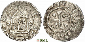Денарий, Германия, Нижняя Лотарингия, Konrad II (1027-1039), Hermann II (1036-1056), м.д. Koln, Dbg. 385