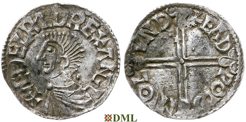 Денарий, Англия, Æthelred II (978-1016), м.д. London, монетарий Eadwold, North 774
