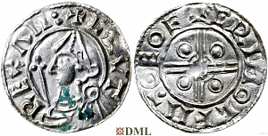 Денарий, Англия, Cnut (1016-1035), м.д. York, монетарий Grimulf, North 787