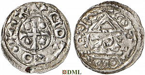 Денарий, Германия, Бавария, Otto I (973-982), м.д. Regensburg, монетарий ECCIO, Hahn 1976, 17c2