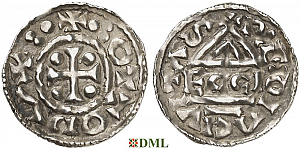Денарий, Германия, Бавария, Otto I (973-982), м.д. Regensburg, монетарий ECCIO, Hahn 1976, 17c1