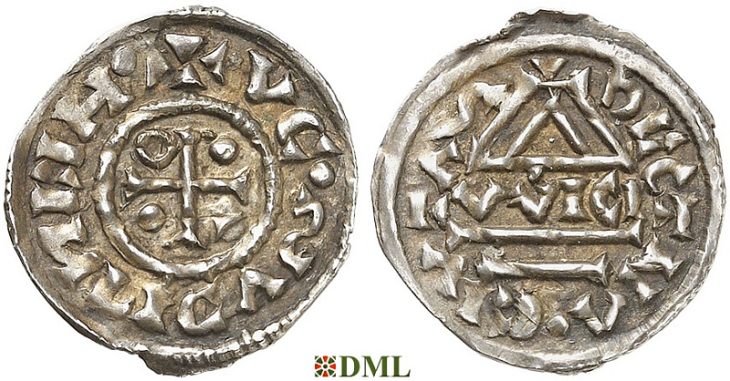 Денарий, Германия, Бавария, Heinrich IV (995-1002), м.д. Regensburg, монетарий WICI, Hahn 1976, 25e1