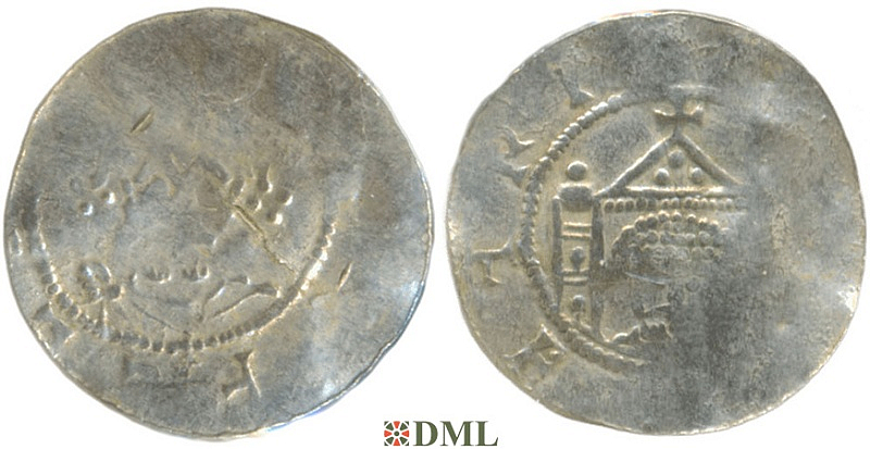 Денарий, Германия, Саксония, K. Heinrich III (1046-1056), м.д. Erfurt, Dbg. 883