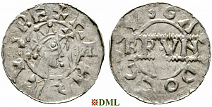 Денарий, Германия, Нижняя Лотарингия, Bruno III (1050-1057), м.д. Dokkum, Ilisch 2000, 21.19