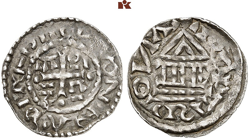 Денарий, Германия, Бавария, Heinrich III (1027-1039) и Konrad II (1024-1039), м.д. Regensburg, Hahn 1976, 35