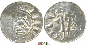 Денарий, Германия, Саксония, Adalbert (1043-1072), м.д. Bremen, Dbg. 1777