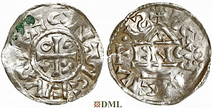 Денарий, Германия, Бавария, Heinrich II (1002-1024), м.д. Regensburg, монетарий ENCO, Hahn 1976, 27d8