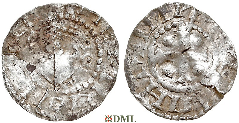 Денарий, Германия, Саксония, Heinrich II (1002-1024), м.д. Dortmund, Dbg. 749