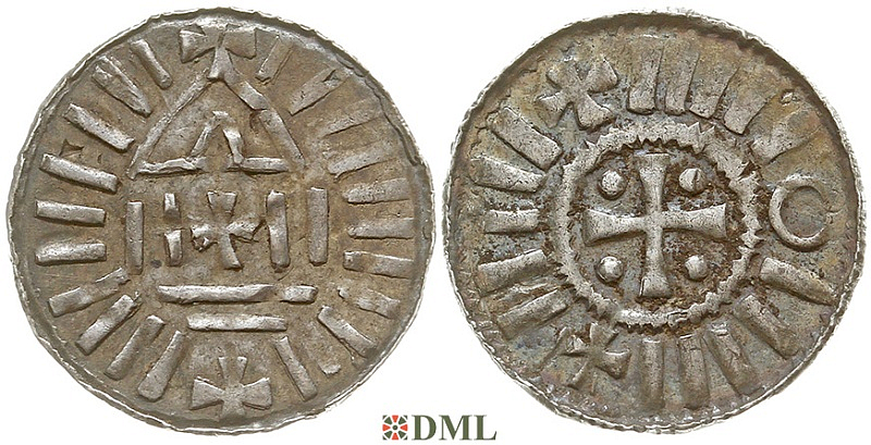 Денарий, Германия, Саксония, Anonymous bishop, Sachesnpfennig, Kilger 2000, KN 1