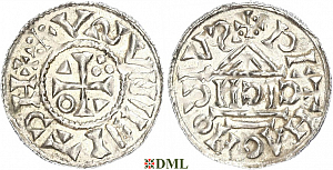 Денарий, Германия, Бавария, Heinrich II (1002-1024), м.д. Regensburg, монетарий CICII, Hahn 1976, 27b1