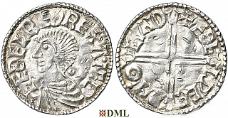 Денарий, Англия, Æthelred II (978-1016), м.д. London, монетарий Ædelperd, North 774