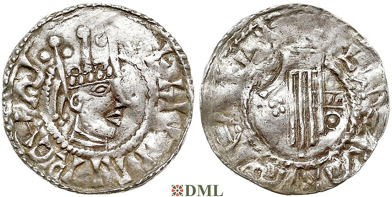 Денарий, Германия, Швабия, Heinrich II (1002-1024), м.д. Esslingen, Dbg. 951