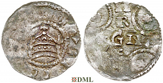 Денарий, Германия, Швабия, Heinrich II (1002-1024), м.д. Strassburg, Dbg. 915