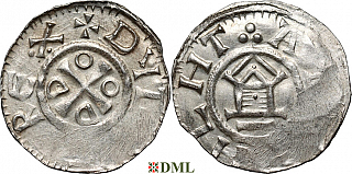 Денарий, Германия, Саксония, Otto III (983-1002), м.д. Goslar, type OAP