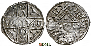 Денарий, Германия, Бавария, Heinrich V (1018-1026), м.д. Regensburg, монетарий CИCO, Hahn 1976, 31e10