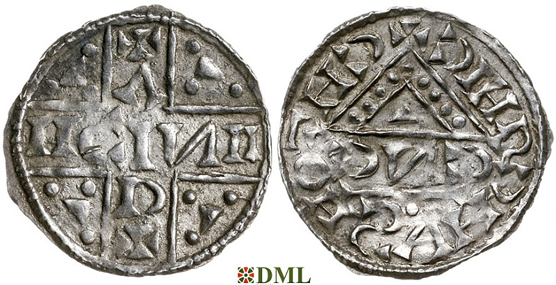 Денарий, Германия, Бавария, Heinrich V (1018-1026), м.д. Regensburg, монетарий CИCO, Hahn 1976, 31e10