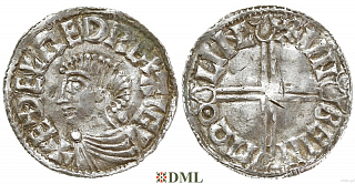 Денарий, Англия, Æthelred II (978-1016), м.д. Lincoln, монетарий Unbein, North 774