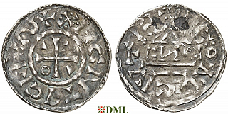 Денарий, Германия, Бавария, Heinrich II (1002-1024), м.д. Regensburg, монетарий ENCO, Hahn 1976, 27d9