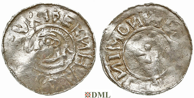 Денарий, Германия, Саксония, Bernhard I (973-1011), м.д. Luneburg, Dbg. 585