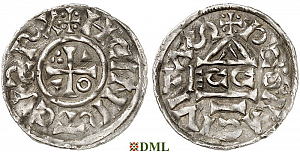 Денарий, Германия, Бавария, Heinrich II (1002-1024), м.д. Regensburg, монетарий ECCO, Hahn 1976, 27c1.3