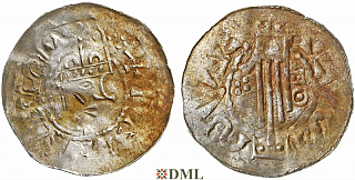 Денарий, Германия, Швабия, Heinrich II (1002-1024), м.д. Esslingen, Dbg. 951