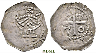 Денарий, Германия, Верхняя Лотарингия, Adalbero II (984-1005), м.д. Metz, Dbg. 11