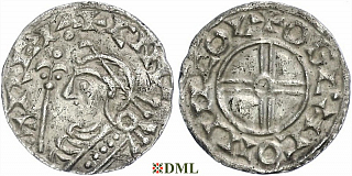 Денарий, Англия, Cnut (1016-1035), м.д. Lincoln, монетарий Oslac, North 790