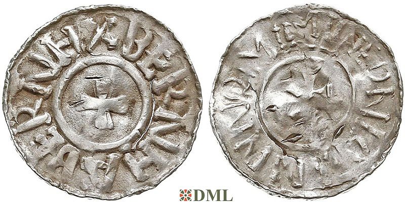 Денарий, Германия, Саксония, Hg. Bernard II (1011-1059), м.д. Luneburg, Dbg 587