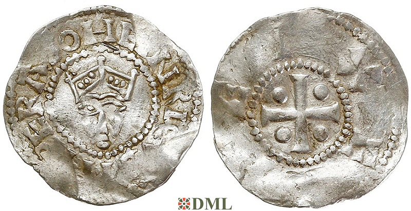 Денарий, Германия, Нижняя Лотарингия, Heinrich II (1002-1024), м.д. Tiel, Ilisch 2000, 3.3