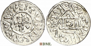 Денарий, Германия, Бавария, Heinrich II (1002-1024), м.д. Nabburg, монетарий IICIV, Hahn 1976, 74a1