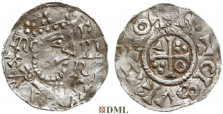 Денарий, Германия, Бавария, K. Heinrich II (1014-1024), м.д. Regensburg, монетарий ECHO, Hahn 1976, 29b1