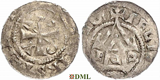 Денарий, Германия, Саксония, Anonymous bishop, м.д. Magdeburg, Dbg 1220
