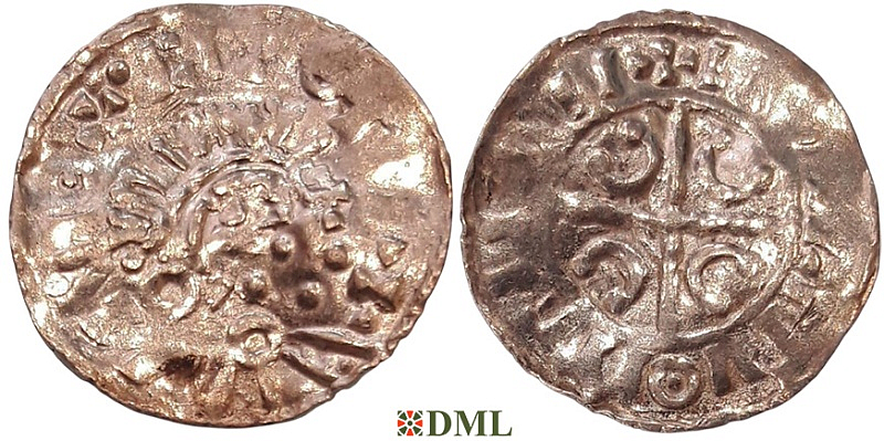 Денарий, Дания, Сnut (1018-1035), м.д. Orbaek, Hbg. 54