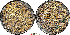 Денарий, Англия, Cnut  (1016-1035), м.д. Maldon, монетарий Godere, North 787