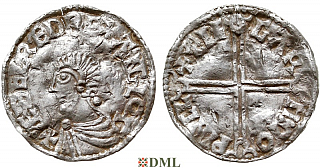 Денарий, Англия, Æthelred II (978-1016), м.д. Winchester, монетарий Ælfgar, North 774