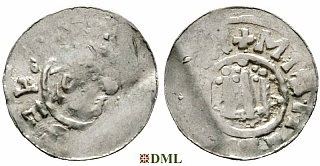 Денарий, Германия, Саксония, Godehard von Hildesheim (1022-1038), м.д. Hildesheim, Dbg.
