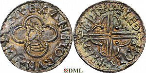 Денарий, Англия, Cnut  (1016-1035), м.д. Leofwine, монетарий Oswie, North 781