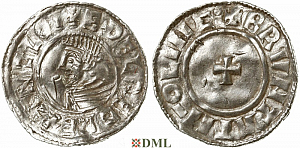 Денарий, Англия, Æthelred II (978-1016), м.д. Lincoln, монетарий Bruntat, North 777
