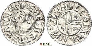 Денарий, Англия, Æthelred II (978-1016), м.д. London, монетарий Leofstan, North 770