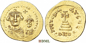 Солид, Византия, Heraclius (610-641) и Heraclius Constantine (613–641), м.д. Constantinople