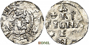 Денарий, Германия, Швабия, Heinrich II (1002-1024), м.д. Strassburg, Dbg. 918