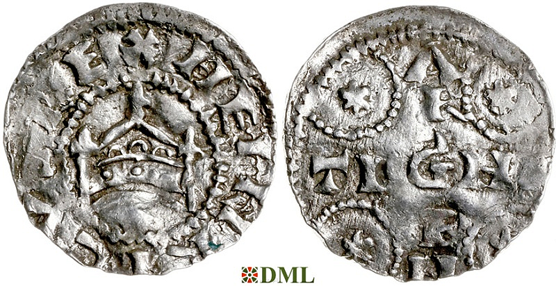 Денарий, Германия, Швабия, Heinrich II (1002-1024), м.д. Strassburg, Dbg. 915