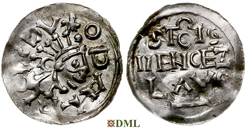 Денарий, Чехия, Богемия, Oldřich (1012-1034), м.д. Praga, Šmerda 130a