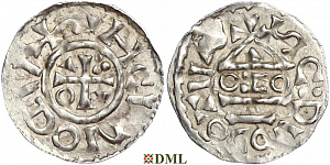 Денарий, Германия, Бавария, Heinrich II (1002-1024), м.д. Salzburg, монетарий OZO, Hahn 1976, 89a5