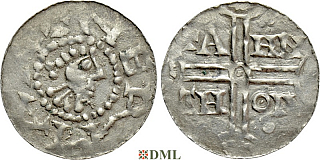 Денарий, Германия, Нижняя Лотарингия, Gf. Hermann (1020-1051), м.д. Emden, Dbg. 772