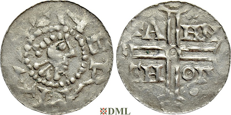 Денарий, Германия, Нижняя Лотарингия, Gf. Hermann (1020-1051), м.д. Emden, Dbg. 772